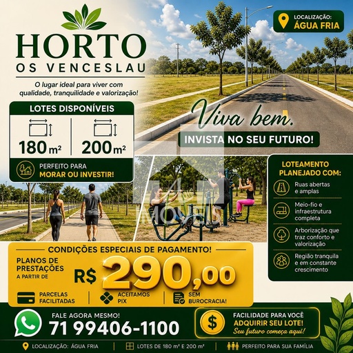 Lote/Terreno de 180m² no bairro Centro , em Água Fria | Eu Corretor